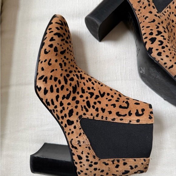 Rag & Bone Aslen Flocked Suede Ankle Boots in Leopard Cheetah Tan Animal Print - Picture 2 of 8